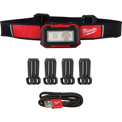 Lampe frontale magn&eacute;tique et lampe de travail, DEL, 450 lumens, 2,5 hres de fonctionnement, piles Rechargeable Absolute Business Supply