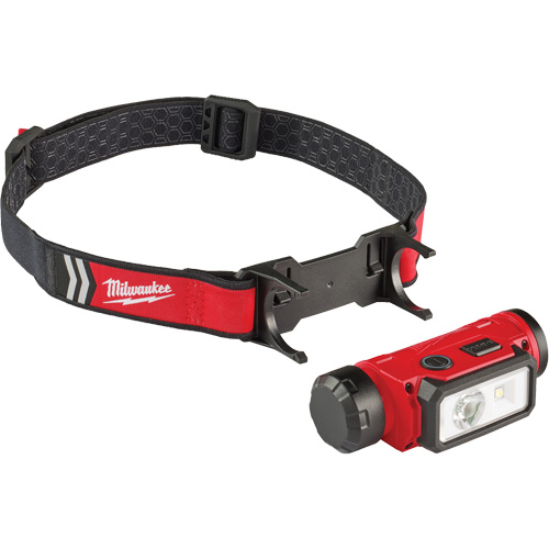 REDLITHIUM USB Hardhat Headlamp, LED, 600 Lumens, 5 Hrs. Run Time, Rechargeable Batteries Absolute Business Supply