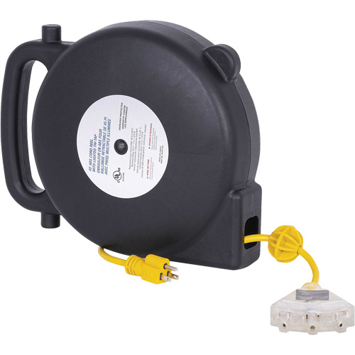 JPCR-1450 ABS Extension Cord Reel, Indoor/Outdoor, SJTW, 14 AWG, 13 A, 45' Absolute Business Supply