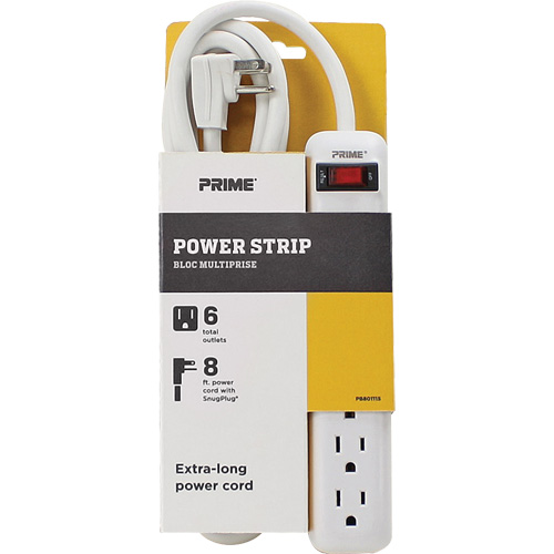 Bloc multiprise, 6 Prise(s), 8', 15 A, 1875 W, 125 V Absolute Business Supply
