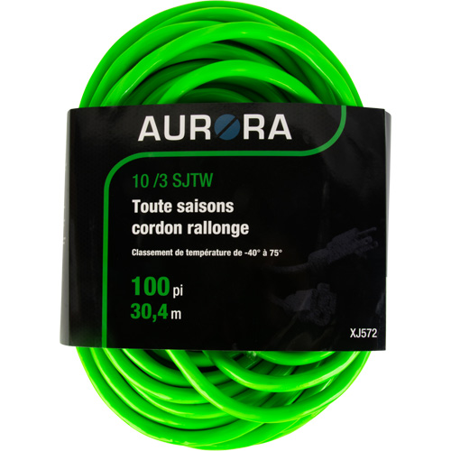 Industrial Extension Cord, All-Weather, SJTW, 10/3 AWG, 15 A, 100' Absolute Business Supply