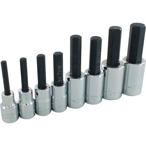 Hex Head SAE Socket Set, Hex, 1/2" Drive, 8 Pcs Absolute Business Supply