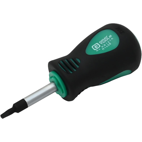 Stubby Square Recess Screwdriver, #1 Tip, Round, 3-1/4" L, Cushion Grip Handle Absolute Business Supply