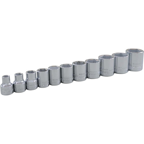 SAE Socket Set, 11 Pcs, 3/8" Drive Size Absolute Business Supply