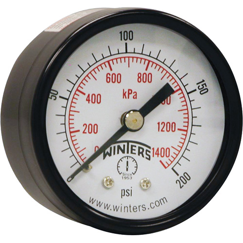 Manom&egrave;tre &eacute;conomique,  2", 0 - 200 psi, Fixation arri&egrave;re, Analogique Absolute Business Supply