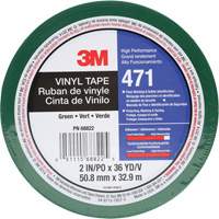 471 Vinyl Tape, 50.8 mm (2") W x 32.9 m (108') L, 5.2 mils, Green Absolute Business Supply