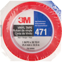 471 Vinyl Tape, 25.4 mm (1") W x 32.9 m (108') L, 5.3 mils, Red Absolute Business Supply