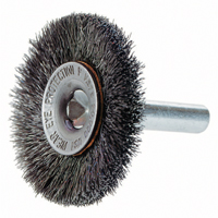 Brosses rotatives &agrave; fils cr&ecirc;p&eacute;s a/arbre 1/4", 3" dia., Fils 0,014", Arbre 1/4" Absolute Business Supply
