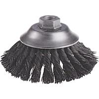Brosses-boisseau &agrave; fils nou&eacute;s - Brosse-boisseau &eacute;vas&eacute;e, Dia. 6", Fils 0,02", Arbre 5/8"-11, Acier Absolute Business Supply