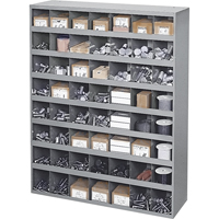 Steel Storage Bin Cabinet, 33-3/4" W x 12" D x 42" H, Grey Absolute Business Supply