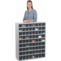 Steel Storage Bin Cabinet, 33-3/4" W x 12" D x 42" H, Grey Absolute Business Supply