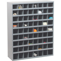 Steel Storage Bin Cabinet, 33-3/4" W x 12" D x 42" H, Grey Absolute Business Supply