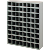 Steel Storage Bin Cabinet, 33-3/4" W x 8-1/2" D x 42" H, Grey Absolute Business Supply