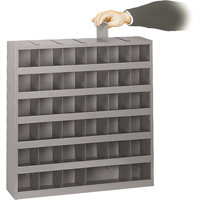 Adjustable Storage Bin Cabinet, Steel, 36 Drawers, 23-3/4" x 4-3/4" x 23-3/4", Grey Absolute Business Supply
