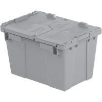 Contenants de distribution Flipak en plastique poly&eacute;thyl&egrave;ne (PE), 15,2" x 10,9" x 9,7", Gris Absolute Business Supply