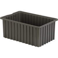 Divider Box&reg; Containers, Polyethylene, 16.5" W x 10.9" D x 7" H, Grey Absolute Business Supply