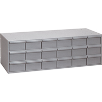 Industrial Drawer Cabinets, 18 Drawers, 33-3/4" W x 11-5/8" D x 10-7/8" H, Grey Absolute Business Supply