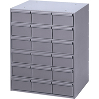 Casiers &agrave; tiroirs industriels, 18 tiroirs, 17-1/4" la x 11-5/8" p x 21-1/4" h, Gris Absolute Business Supply