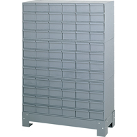 Casiers &agrave; tiroirs industriels avec base, 72 tiroirs, 34-1/8" la x 12-1/4" p x 48-1/8" h, Gris Absolute Business Supply