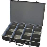 Boîtes &agrave; compartiments ajustables, Acier, Variable compartiments, 13-3/8" la x 9-1/4" p, 2" h, Gris Absolute Business Supply