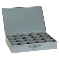 Compartment Scoop Boxes, Steel, 20 Slots, 18" W x 12" D x 3" H, Grey Absolute Business Supply