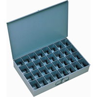 Compartment Scoop Boxes, Steel, 32 Slots, 18" W x 12" D x 3" H, Grey Absolute Business Supply
