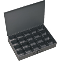 Boîtes &agrave; fond courb&eacute;, Acier, 20 compartiments, 13-3/8" la x 9-1/4" p, 2" h, Gris Absolute Business Supply