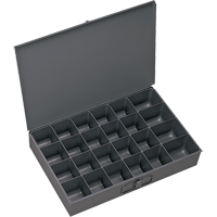 Compartment Scoop Boxes, Steel, 24 Slots, 13-3/8" W x 9-1/4" D x 2" H, Grey Absolute Business Supply