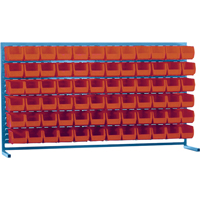 Rayonnage &agrave; persienne avec bacs, 72 bacs, 72" la x 15" p x 40" h Absolute Business Supply