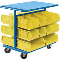 Bin Cart with Bins, Double-sided, 20 bins, 24" W x 38-1/2" D x 36-1/2" H Absolute Business Supply
