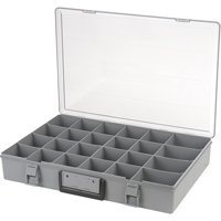 Compartment Case, Plastic, 24 Slots, 18-1/2" W x 13" D x 3" H, Grey Absolute Business Supply