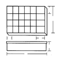 Compartment Case, Plastic, 24 Slots, 18-1/2" W x 13" D x 3" H, Grey Absolute Business Supply