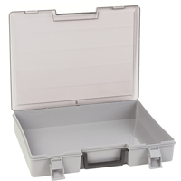 Compartment Case, Plastic, 15-1/2" W x 11-3/4" D x 2-1/2" H, Grey Absolute Business Supply