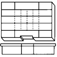 Compartment Case, Plastic, 15-1/2" W x 11-3/4" D x 2-1/2" H, Grey Absolute Business Supply