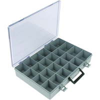 Compartment Case, Plastic, 24 Slots, 15-1/2" W x 11-3/4" D x 2-1/2" H, Grey Absolute Business Supply