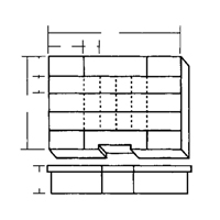 Compartment Case, Plastic, 24 Slots, 15-1/2" W x 11-3/4" D x 2-1/2" H, Grey Absolute Business Supply