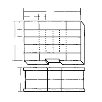 Compartment Case, Plastic, 48 Slots, 15-1/2" W x 11-3/4" D x 5" H, Grey Absolute Business Supply