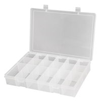 Compact Polypropylene Compartment Cases, 11" W x 6-3/4" D x 1-3/4" H, 18 Compartments Absolute Business Supply