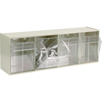 Tip-Out Bins Modular Storage System, 23-5/8" W x 6-5/8" D x 8-1/8" H, 4 Drawers Absolute Business Supply