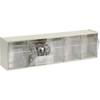 Tip-Out Bins Modular Storage System, 23-5/8" W x 5-1/4" D x 6-1/2" H, 5 Drawers Absolute Business Supply