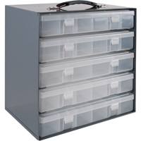 Casiers pour boîtes &agrave; compartiments, Acier, 5 compartiments, 11-1/4" la x 6-3/4" p, 10-3/4" h, Gris Absolute Business Supply