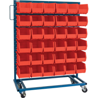 Single-Sided Mobile Bin Rack, Single-sided, 36 bins, 36" W x 16" D x 46-1/2" H Absolute Business Supply