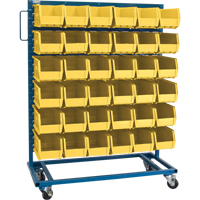 Single-Sided Mobile Bin Rack, Single-sided, 36 bins, 36" W x 16" D x 46-1/2" H Absolute Business Supply