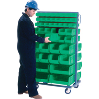 Double-Sided Mobile Bin Rack, Double-sided, 96 bins, 36" W x 24" D x 63" H Absolute Business Supply