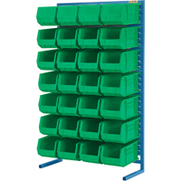 Single-Sided Stationary Bin Rack, 36" W x 12" D x 61" H, 28 Bins Absolute Business Supply