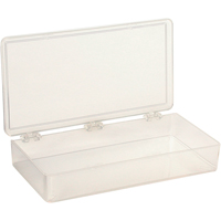 K-Resin Compartment Box, Plastic, 4" W x 8" D x 1-3/16" H, Transparent Absolute Business Supply