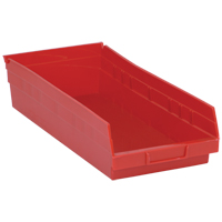 Shelf Bins, 8-3/8" W x 4" H x 17-7/8" D, Red, 40 lbs. Capacity Absolute Business Supply