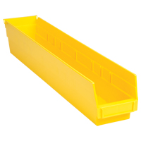 Bacs de rangement pour tablettes, 4-1/8" la x 4" H x 23-5/8" p, Jaune, Capacit&eacute; 50 lb Absolute Business Supply