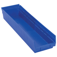 Bacs de rangement pour tablettes, 6-5/8" la x 4" H x 23-5/8" p, Bleu, Capacit&eacute; 50 lb Absolute Business Supply