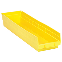 Bacs de rangement pour tablettes, 6-5/8" la x 4" H x 23-5/8" p, Jaune, Capacit&eacute; 50 lb Absolute Business Supply